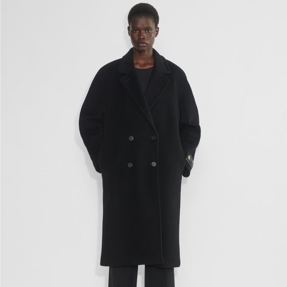 Aritzia Babaton The Slouch Coat (Re)Camel Wool Black Coat